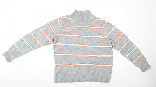 Dorothy Perkins Womens Grey Striped Pullover Jumper Size 10 - Dorothy Perkins glittery