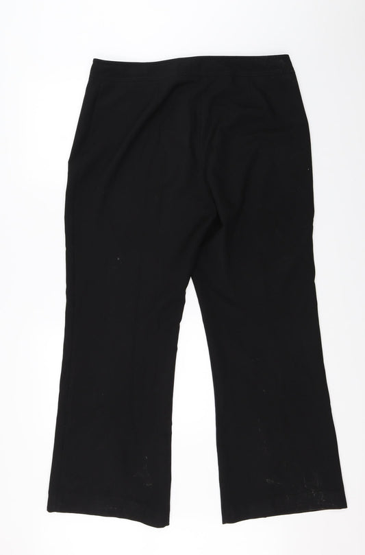 Womens UK Size 16 M&Co Regular Fit Dress Pants Black Trousers