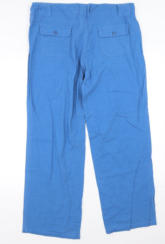 Mia Moda Womens Blue Trousers Size 36 in L28 in