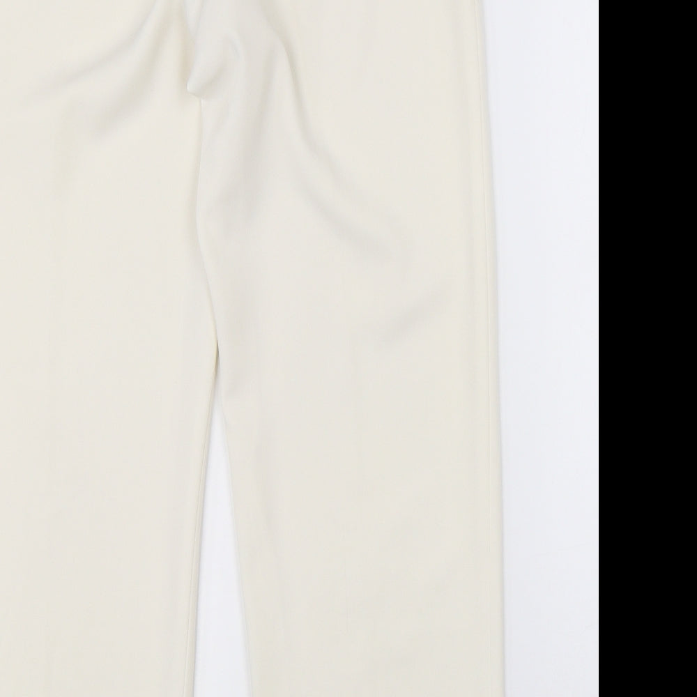 Womens UK Size 42 Punt Roma Regular Fit Dress Pants White Trousers