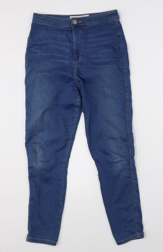 Additional front view of ASOS women’s blue denim jegging jeans, size UK 30, in, 30-inch leg