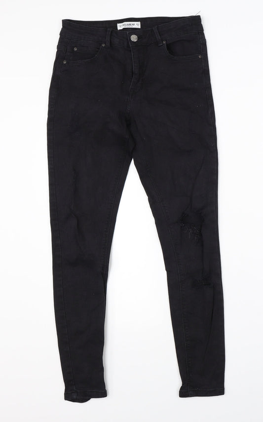 Pull&Bear Womens Black Denim Skinny Jeans Size 10 L27 in