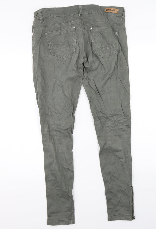 Chillin Womens Green Chino Trousers Size M L28 in