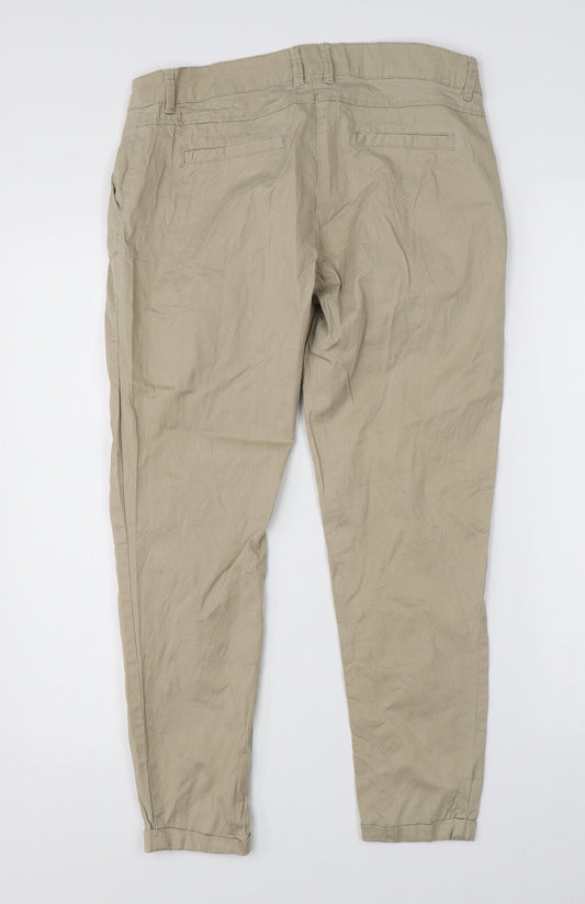 RESERVED Womens Beige Chino Trousers Size 34 in L22 in