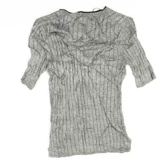 Womens UK Size 8 Marks and Spencer Grey Basic T-Shirt
