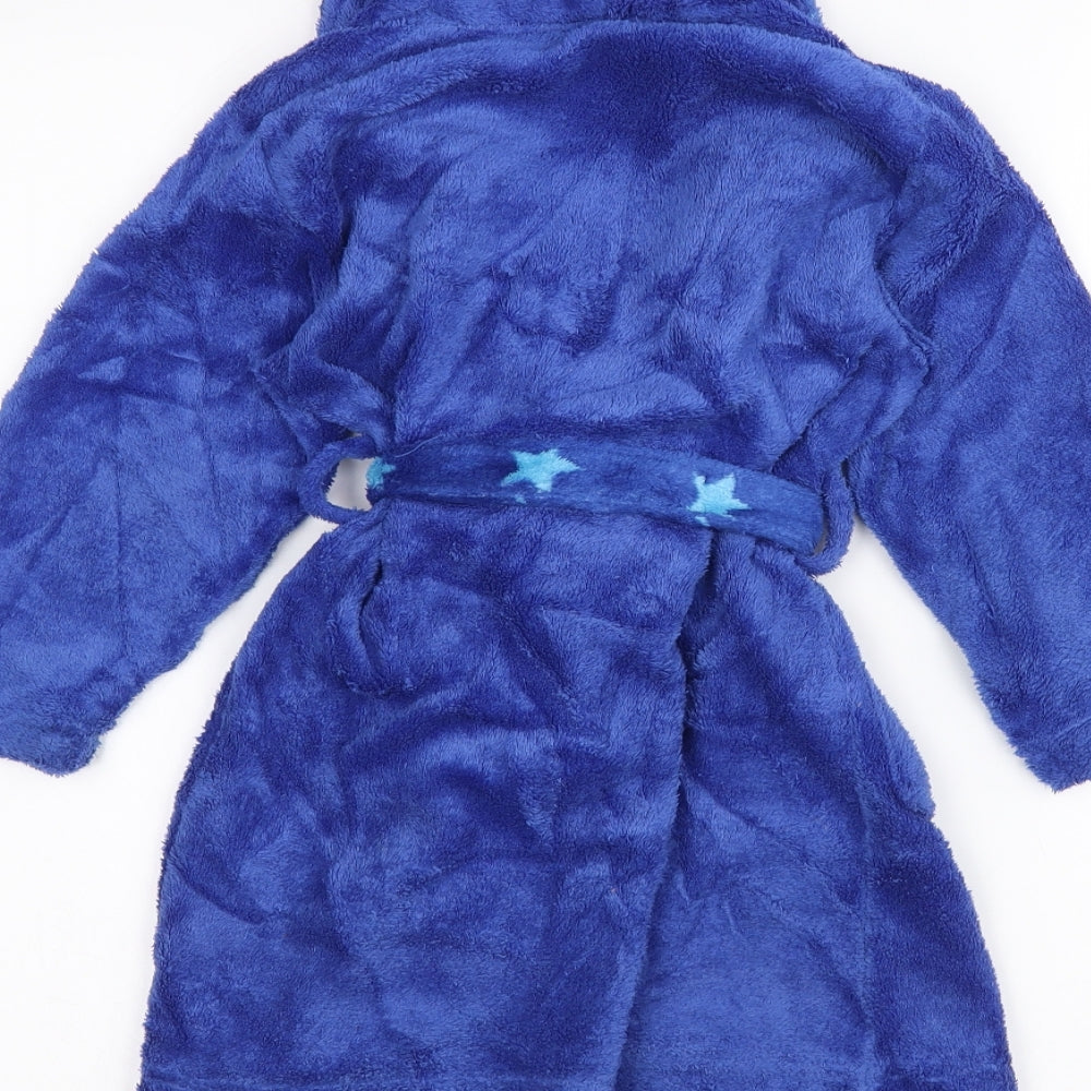 Purekids Boys Blue Solid Robe Size 3-4 Years