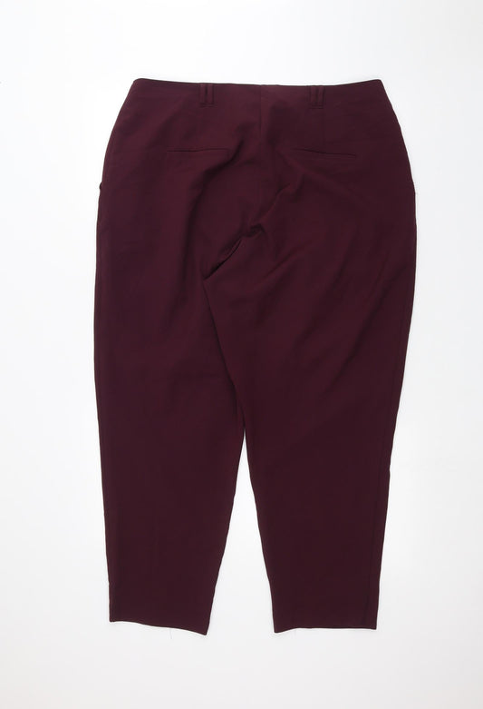 New Look Womens Red Trousers Size 16 L24 in