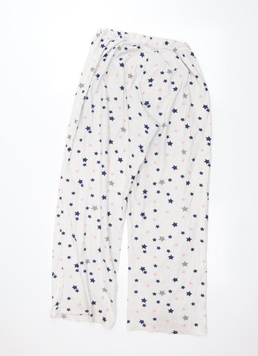Matalan Womens White Polka Dot Trousers Size 8 L25 in