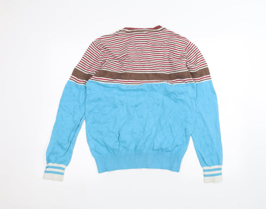 Urban District Womens Blue Striped Pullover Jumper Size L