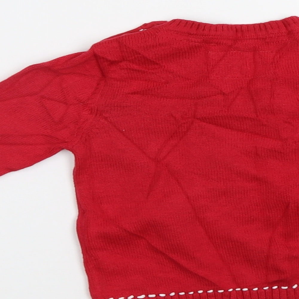 Brand and care label for Mothercare Baby Red jumper, size 12-18, Months - Xmas jumper