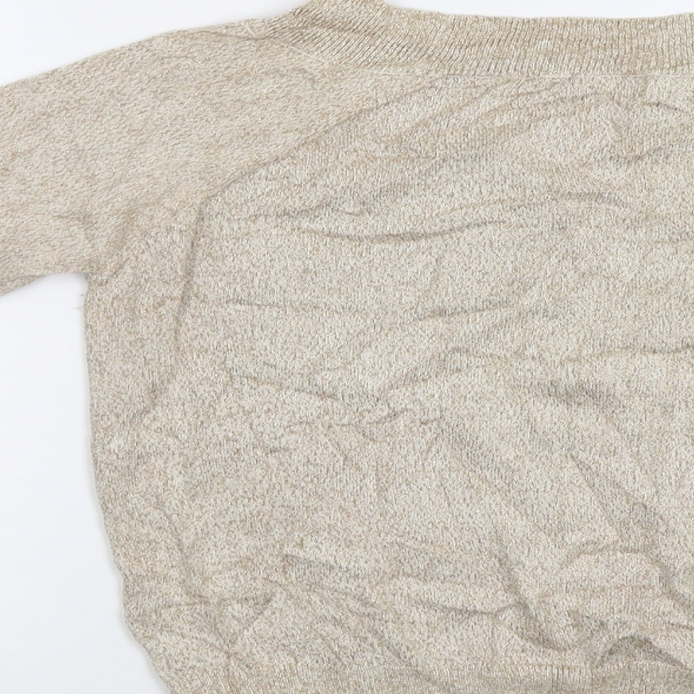 Womens UK Size 12 F&F Gold Pullover Jumper