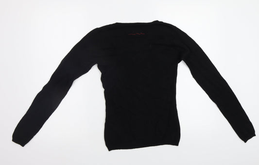 Teddy Smith Womens Black Pullover Jumper Size S - Stars