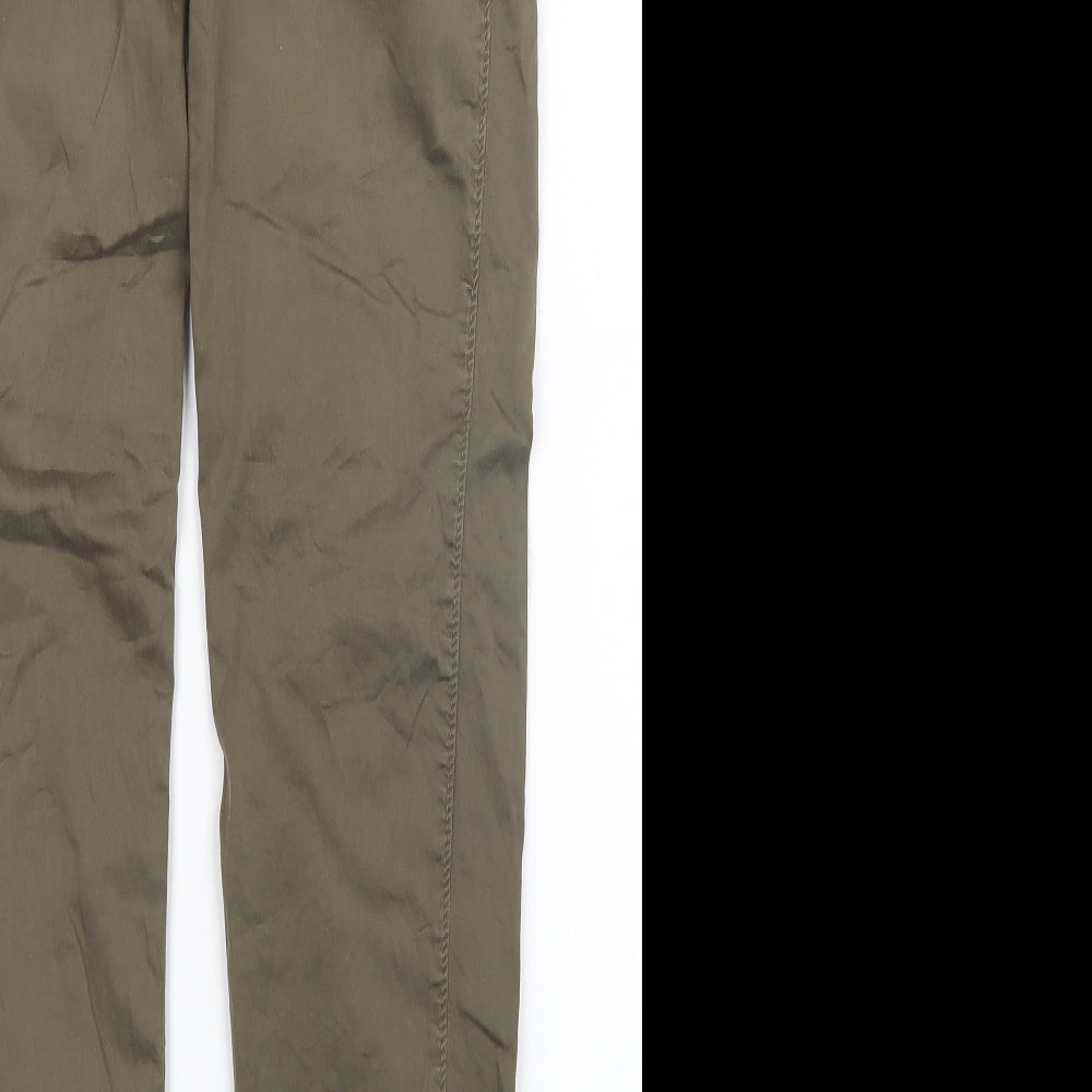 Womens UK Size 28 in Bershka Regular Fit Chino Green Trousers