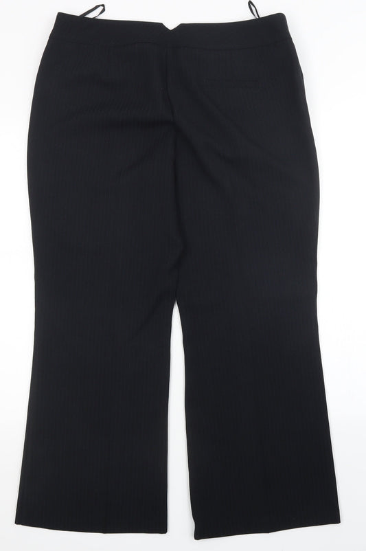 F&F Womens Blue Striped Trousers Size 14 L27 in