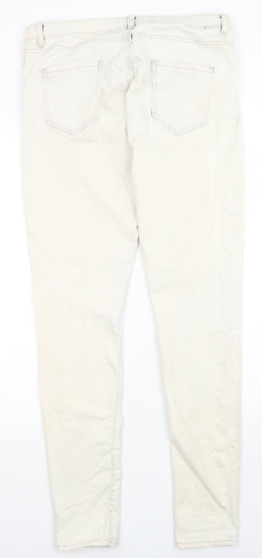 DENIM CO Womens White Skinny Jeans Size 14 L29 in