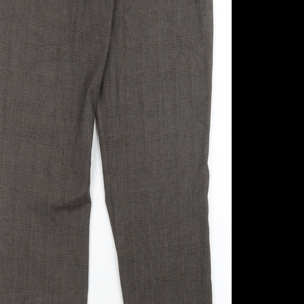 C&A Womens Brown Plaid Trousers Size 14 L29 in