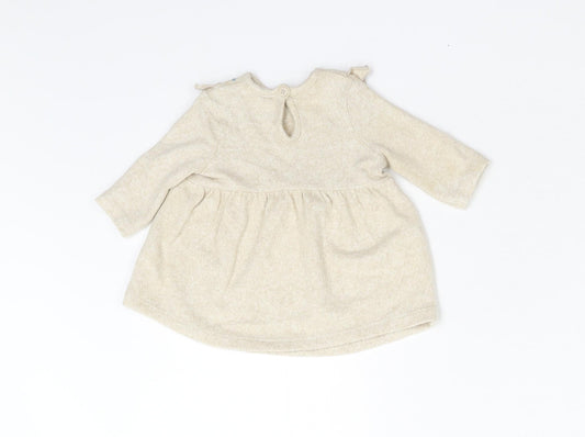 George Girls Beige Floral Tunic Jumper Size 0-3 Months - First Size