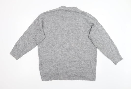 F&F Womens Grey Knit Pullover Jumper Size 14