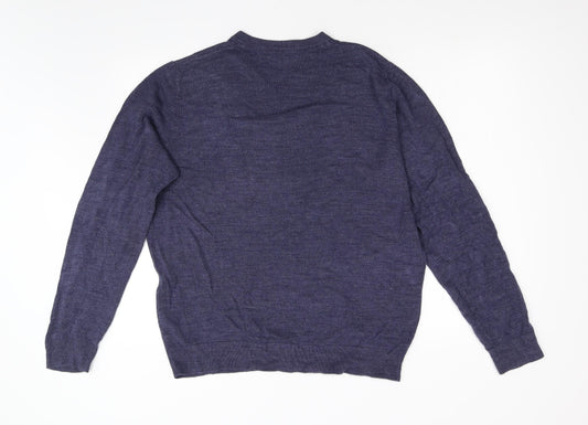 Maine Mens Blue Knit Pullover Jumper Size M