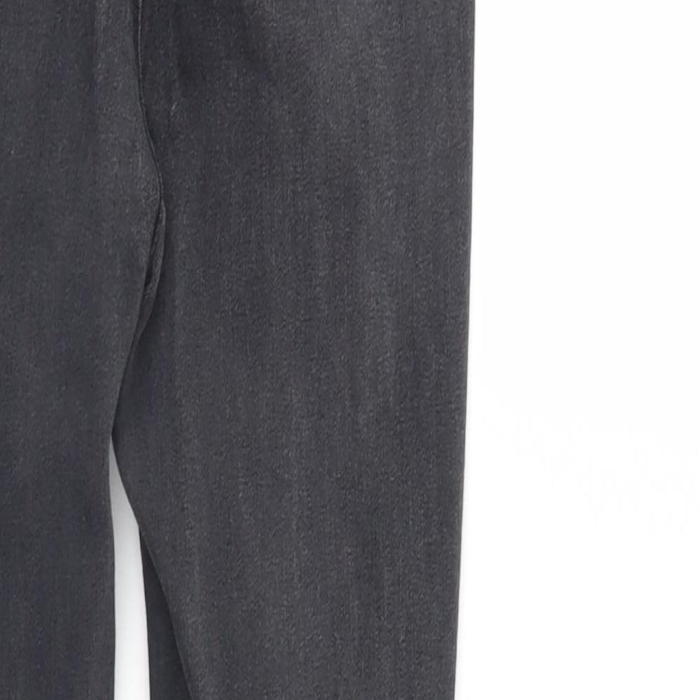 PRETTYLITTLETHING Womens Black Denim Tapered Jeans Size 6 L28 in