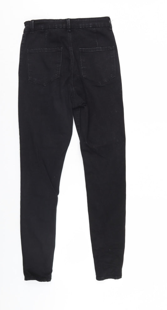 Primark Womens Black Denim Tapered Jeans Size 12 L28 in