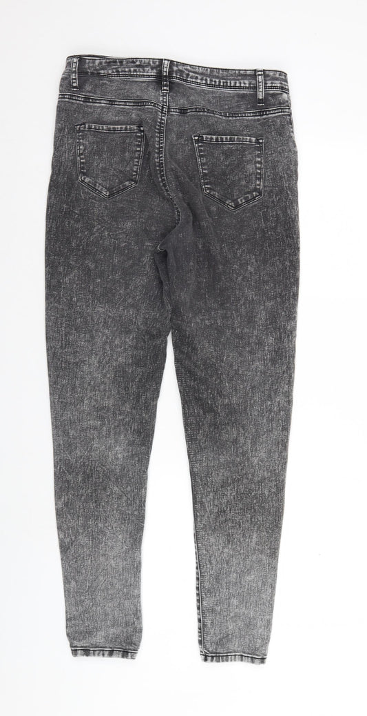 Denim & Co. Womens Grey Denim Straight Jeans Size 10 L30 in - faded look