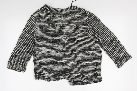 H&M Womens White Striped Cardigan Jumper Size M