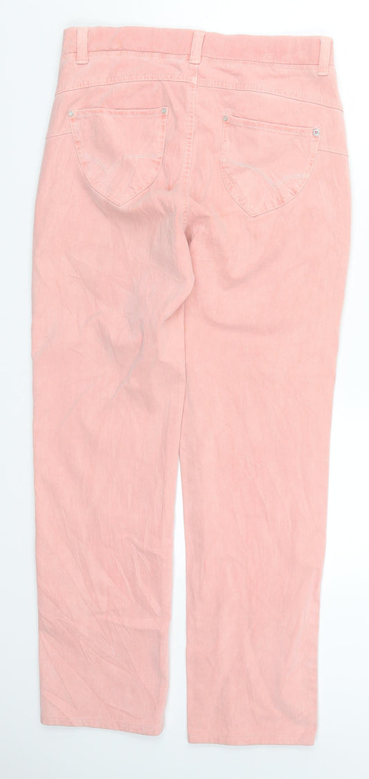 Womens UK Size 10 Preworn Regular Fit Straight Pink Jeans