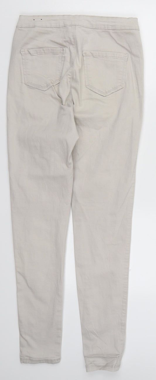 Missguided Womens Grey Denim Skinny Jeans Size 14 L28 in