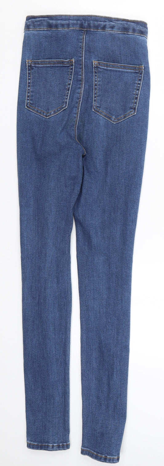 PRETTYLITTLETHING Womens Blue Denim Skinny Jeans Size 6 L27 in