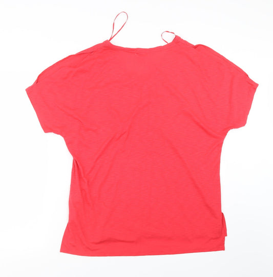 Papaya Womens Pink Basic T-Shirt Size L