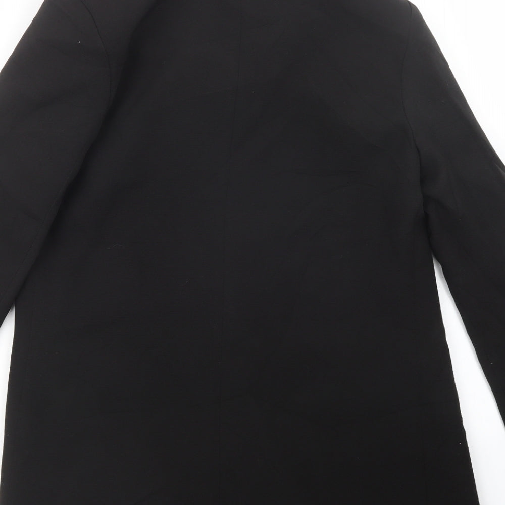 Brand and care label for Missguided women’s black jacket, size UK 6