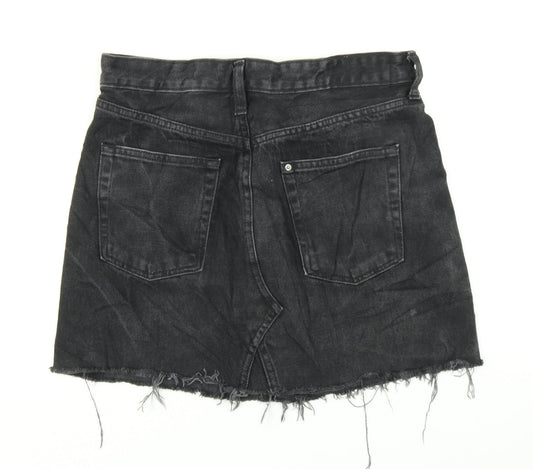 H&M Womens Black  Denim A-Line Skirt Size 8