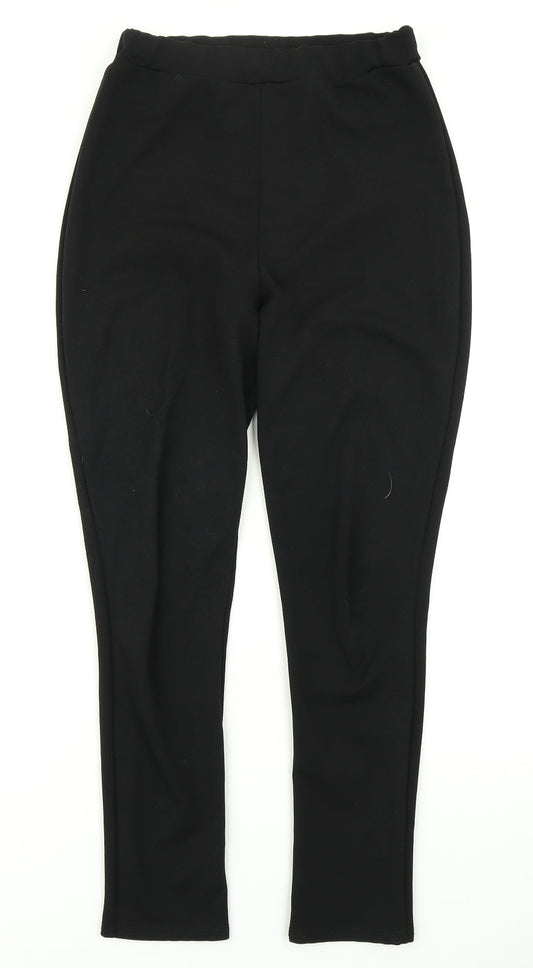 Womens UK Size 10 Boohoo Regular Fit Dress Pants Black Trousers