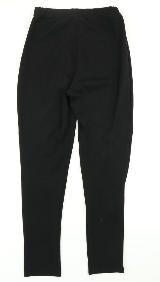 Womens UK Size 10 Boohoo Regular Fit Dress Pants Black Trousers