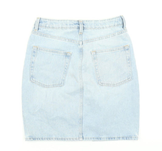 H&M Womens Blue  Denim Straight & Pencil Skirt Size 6  - Distressed