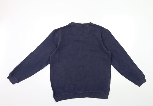 Easy Mens Blue Knit Pullover Jumper Size S