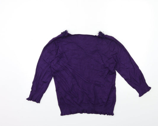 Per Una Womens Purple Knit Pullover Jumper Size 12