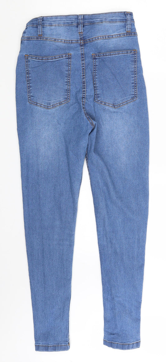 PRETTYLITTLETHING Womens Blue Denim Skinny Jeans Size 6 L28 in