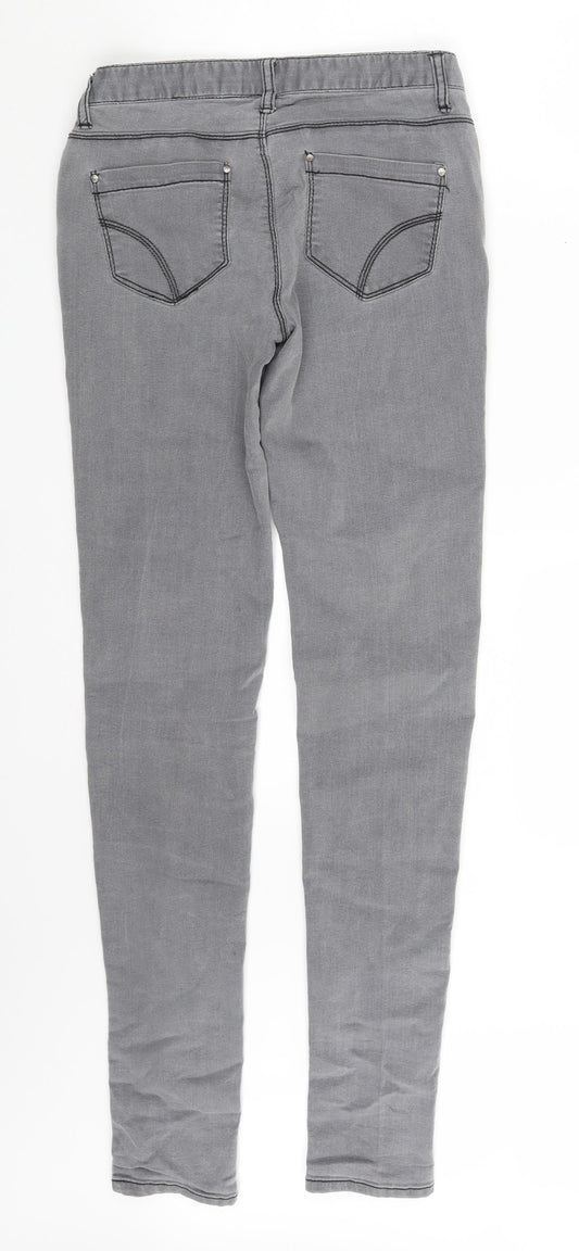Denim Co. Womens Grey Denim Skinny Jeans Size 8 L31 in