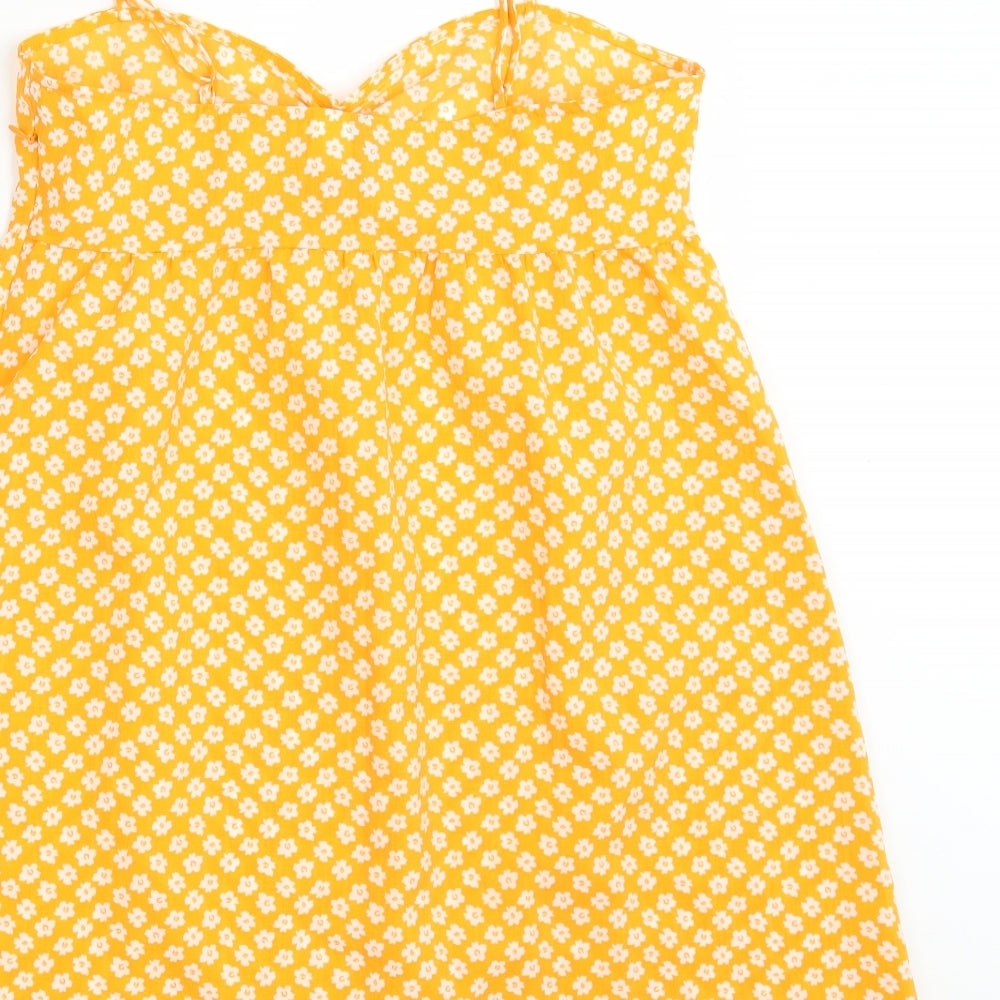 Womens UK Size 10 Divided Yellow Basic Blouse