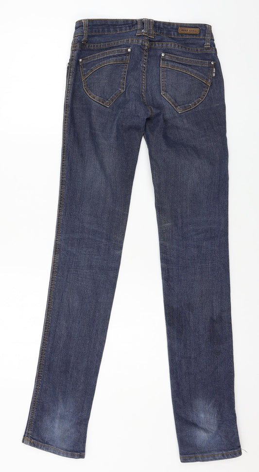Miss Anna Womens Blue Denim Skinny Jeans Size 6 L32 in