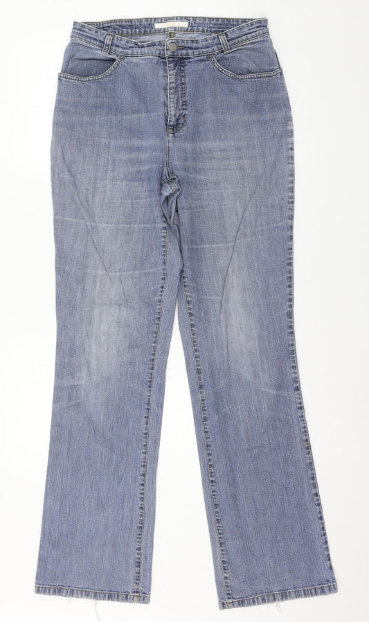 Womens UK Size 30 in MAC Regular Fit Straight Blue Jeans