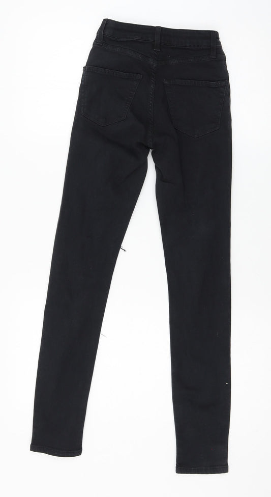 Topshop Womens Black Denim Skinny Jeans Size 25 in L32 in
