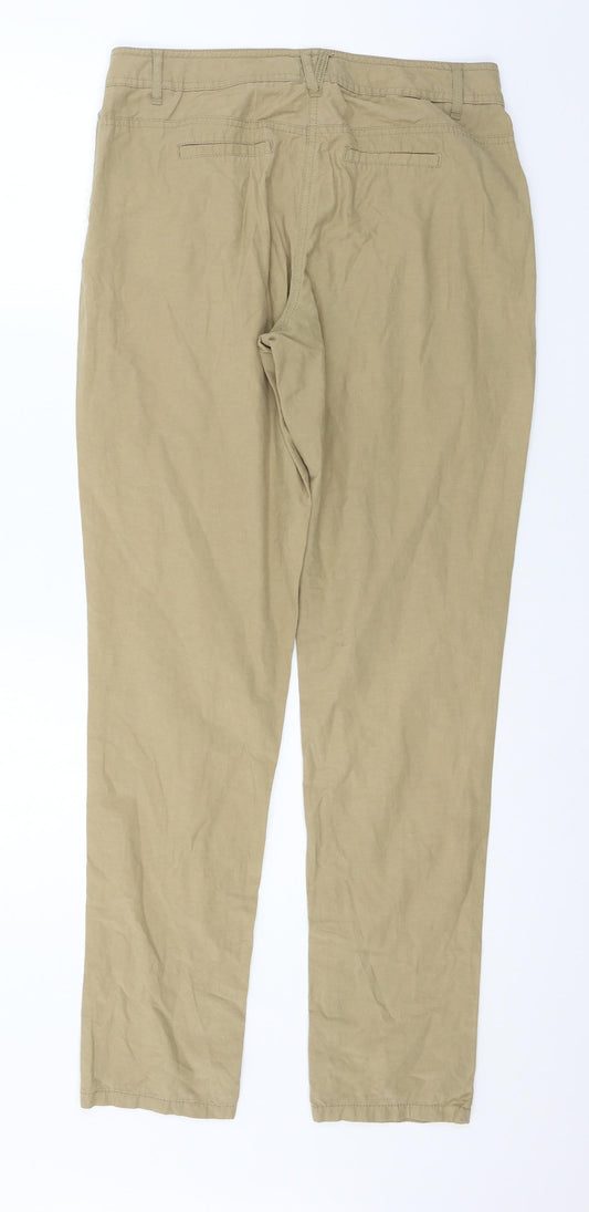 Womens UK Size 8 Dorothy Perkins Regular Fit Brown Trousers