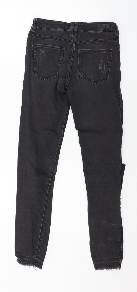 Bershka Womens Grey Denim Skinny Jeans Size 6 L27 in