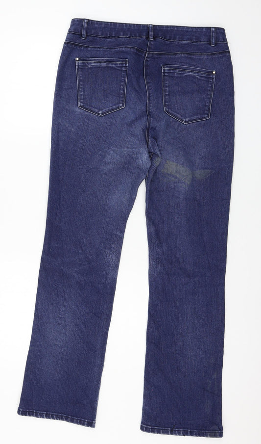 Womens UK Size 12 Preworn Regular Fit Straight Blue Jeans