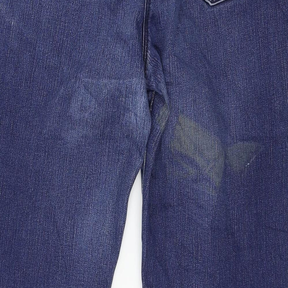 Womens UK Size 12 Preworn Regular Fit Straight Blue Jeans