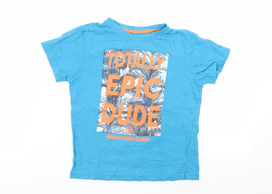 Primark Boys Blue Basic T-Shirt Size 4-5 Years