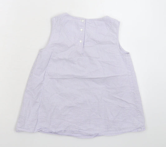 John Lewis Womens Blue Striped Basic T-Shirt Size 10